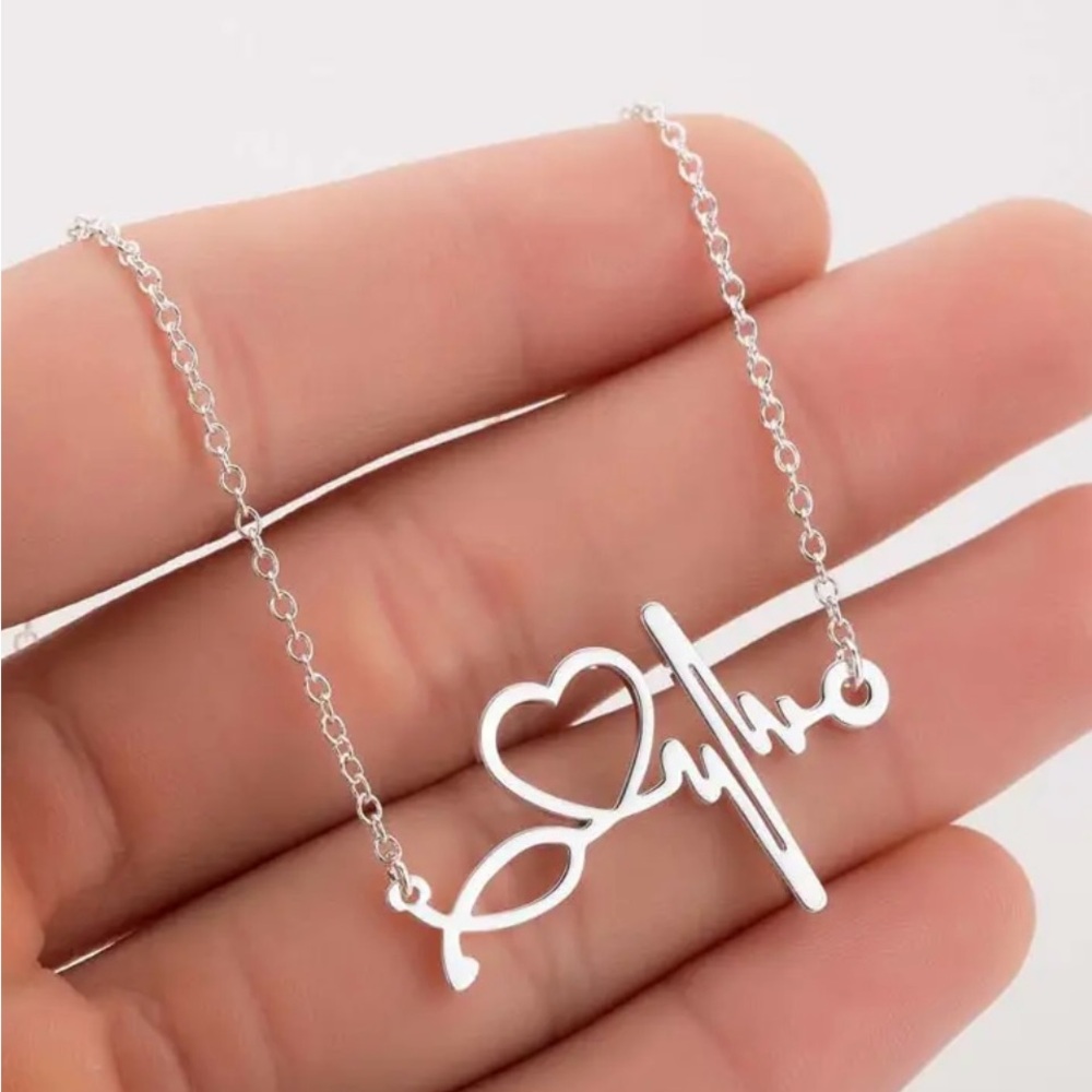Silver Heartbeat Necklace